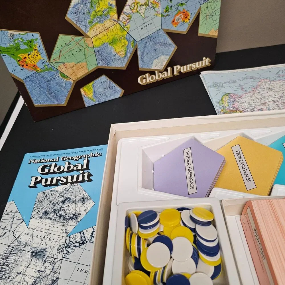 National Geographic Global Pursuit Vtg 1987 Geography Family Board Game Complete